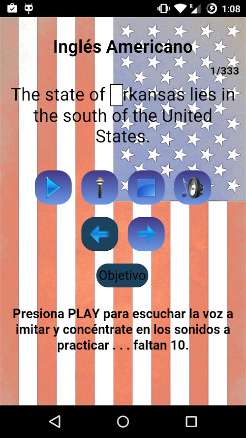 Android application Inglés Americano Completo screenshort