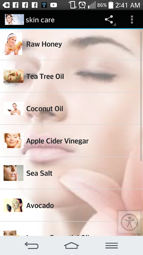 Android application Skin care Tips screenshort