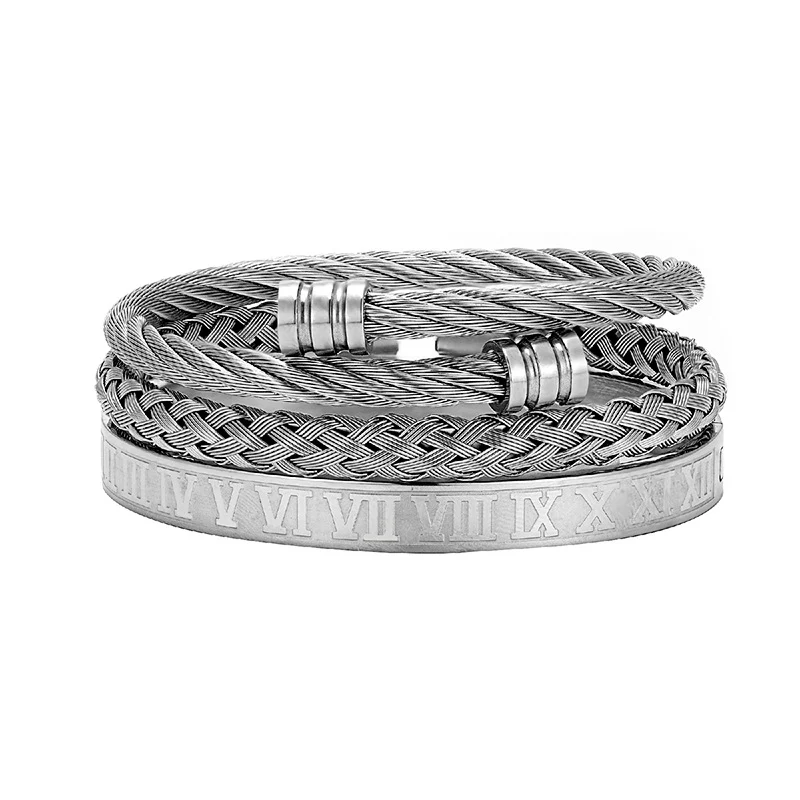 Title 3, Herenarmband vintage Romeinse cijfers roestvrij...
