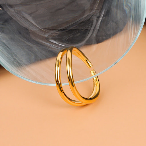 Title 1, Fashion Double Corrugated Ring Female Elevate y...