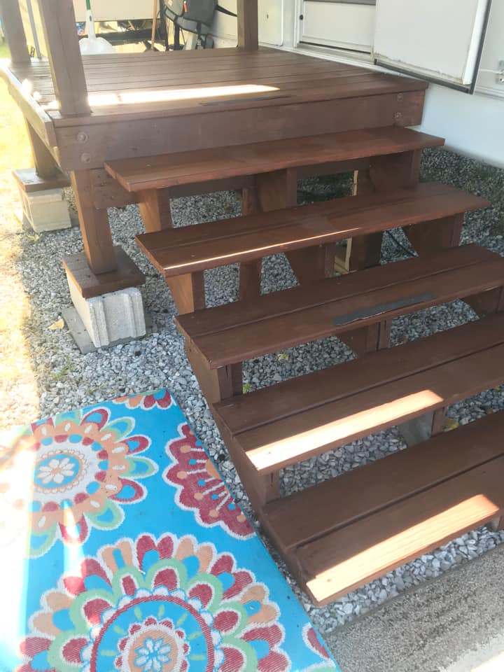 custom stairs for campsite decorating ideas