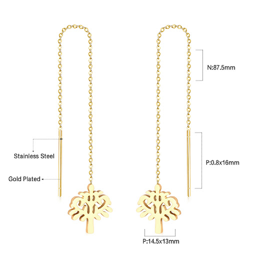 Title 5, Stainless Steel Circle Chain Earrings. Stylish,...