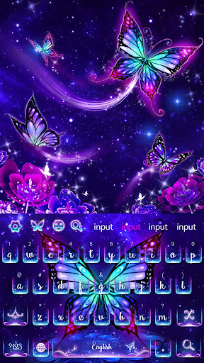 Lively Neon Butterfly Keyboard
