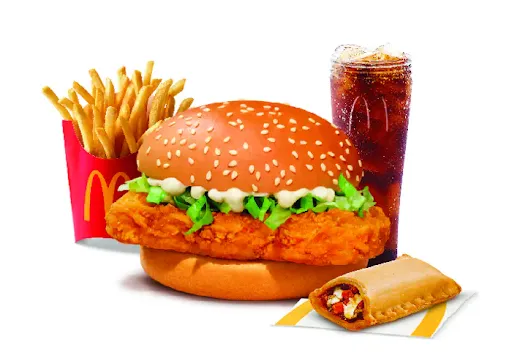 McSpicy Chicken Burger + Coke + Fries (M) + Veg Pizza McPuff