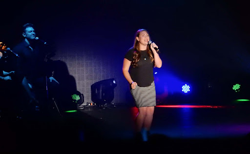 A contestant performs during "The Voice of the Ocean" competition on Ruby Princess.