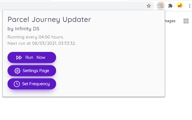 Parcel Journey Updater chrome extension