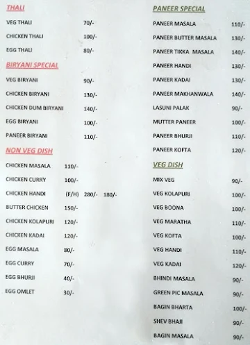 Arambha menu 