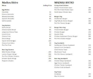 Madras Bistro menu 1