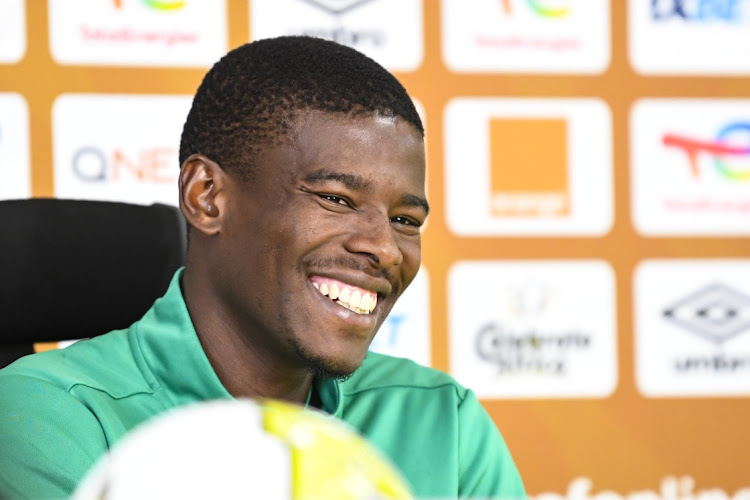 Neo Maema during the Mamelodi Sundowns training session and press conference at Chloorkop on April 27, 2023 in Midrand, South Africa.