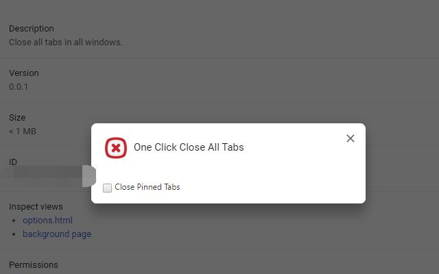 One Click Close All Tabs