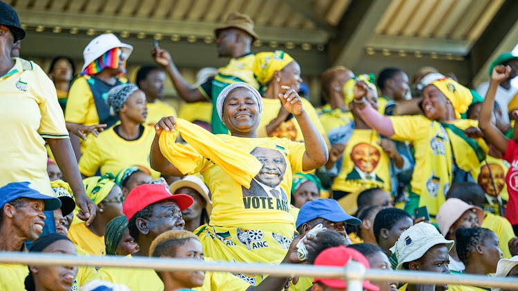 ANC supporters gather at Mzipho Sports ground, Msinga, for an ANC rally before the party's manifesto launch.