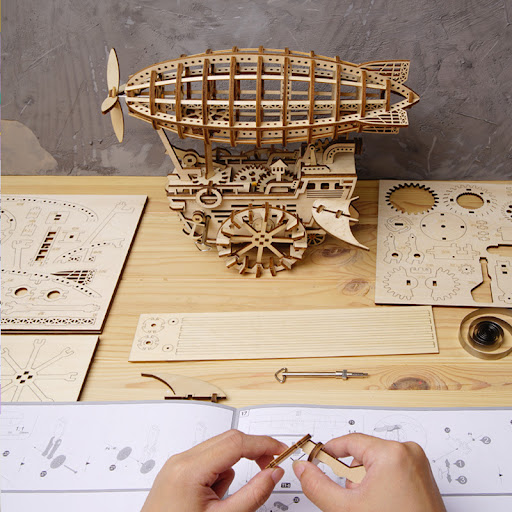 Title 5, Wooden 3D Puzzle Gear Transmission Model Empty ...