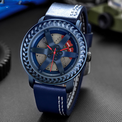 Title 3, Wheel Net Red Belt Watch for men, sporty style,...