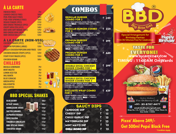 BBD menu 