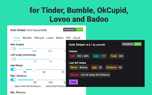 Auto Swiper for Tinder, Bumble and more!