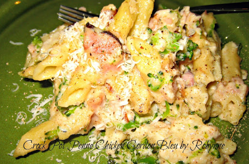 Crock Pot Penne Chicken Cordon Bleu