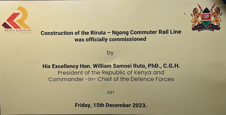 President William Ruto launches the construction works for the Riruta-Ngong Commuter Rail line, Ngong, Kajiado County on December 15, 2023