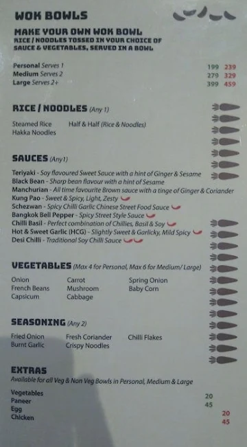 Chinese Wok menu 