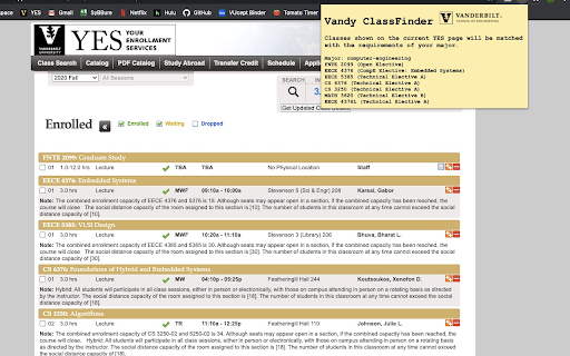 Vandy Class Finder