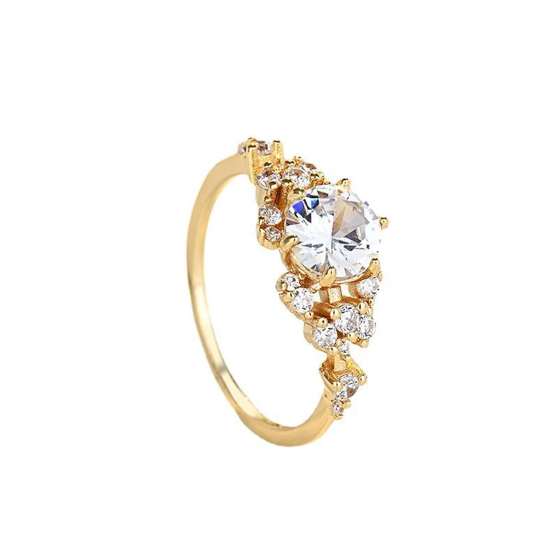 Title 2, Anillo Chapado en Oro 925 para Mujer con Circon...