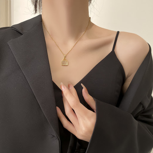 Title 5, High End Egg White Stone Pendant with Titanium ...