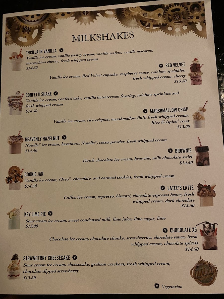 Milkshake menu. I did not order one nor ask about GF but if you can have dairy these are a treat.