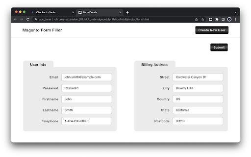 Magento Form Filler