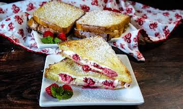 Raspberry and Cream Cheese Stuffed French Toast