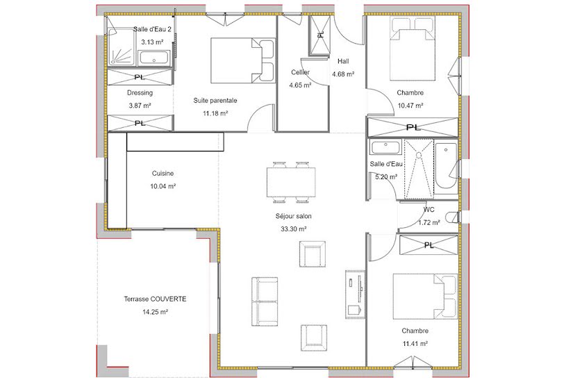  Vente Terrain + Maison - Terrain : 508m² - Maison : 95m² à Magescq (40140) 