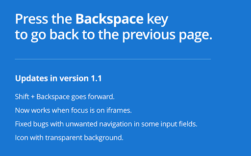 Backspace to go Back