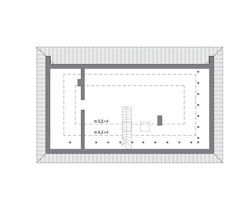 Przejrzysty 4 - wariant XIV - C465o - Rzut strychu do indywidualnej adaptacji (55,2 m2 powierzchni użytkowej)