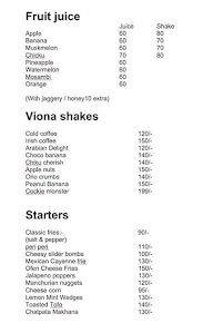 Cafe Viona menu 1