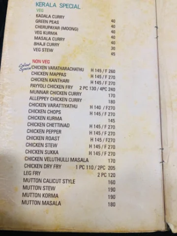 Calicut restaurant menu 