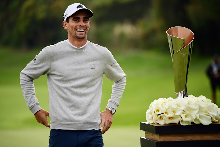 Joaquin Niemann reacts following his victory of the Genesis Invitational golf tournament on February 20 2022. Picture: USA TODAY SPORTS/ GARY A. VASQUEZ