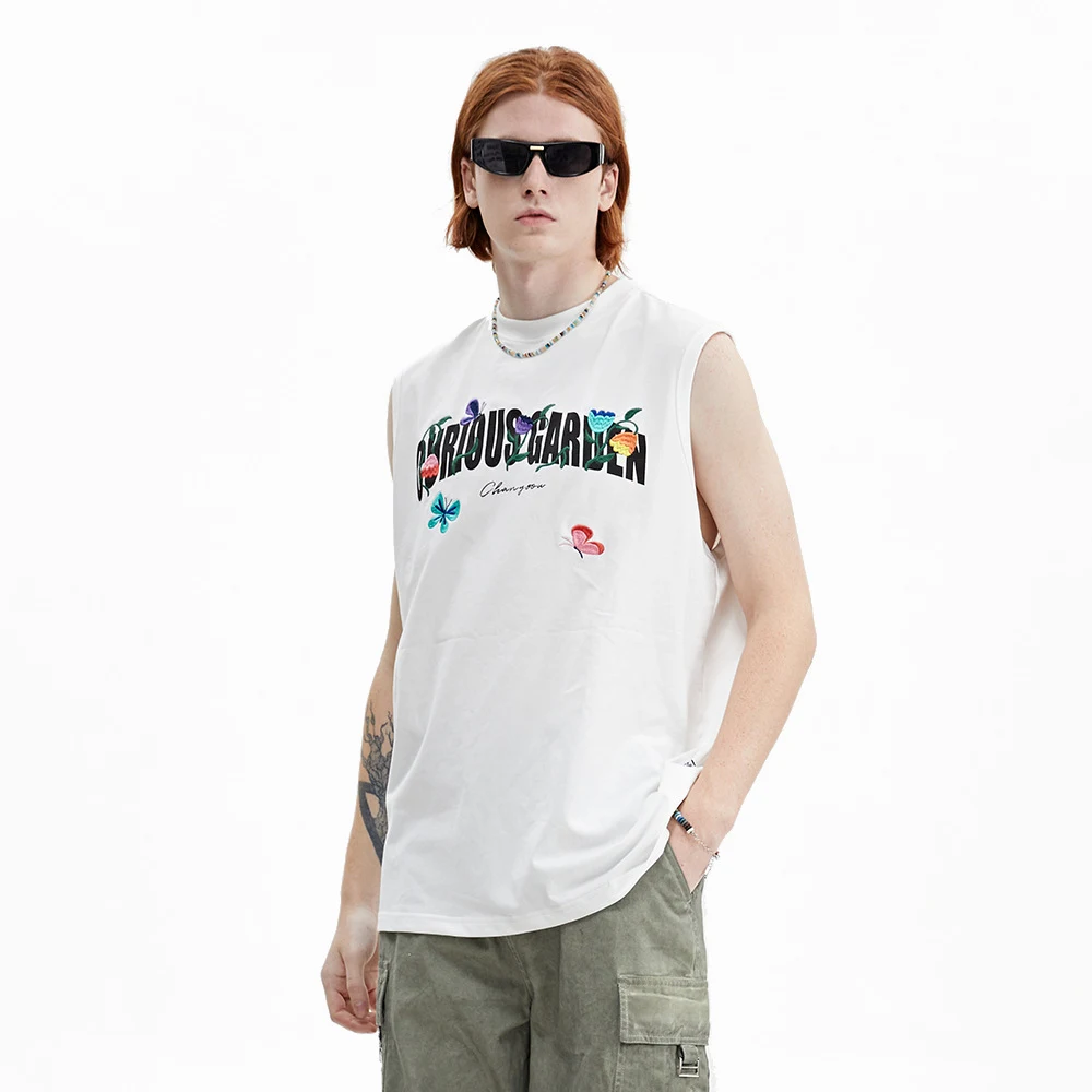 Title 6, Camiseta Chaleco con Letras Impresas para Hombr...