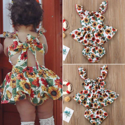 Newborn meisjes kleding top jurk set Baby print jurken Schattige en comfortabele babykleding outfits Perfect voor je kleintje.