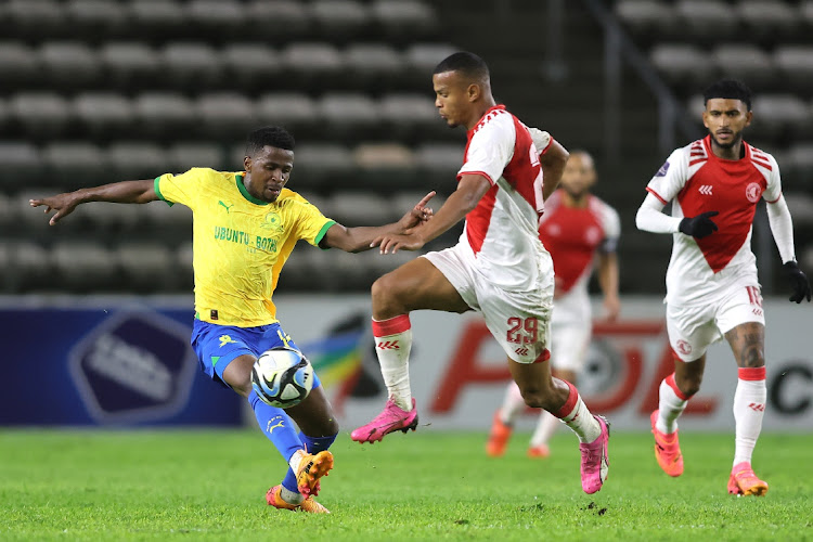 Terrence Mashego, seen here challenging Ashley Cupido of Cape Town Spurs, could get a rare start against Sekhukhune tonight