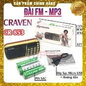 Loa Đài Craven Cr - 853, 3 Pin Siêu Khỏe, Nghe Pháp Niệm Phật, Giúp Bé Học Tiếng Anh, Hỗ Trợ Usb/Thẻ Nhớ/Đài Fm