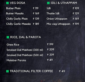 Namma Bangalore menu 