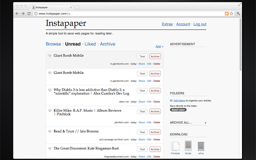 Instapaper Restyled