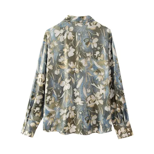 Title 6, Camicia stampata Gonna a pieghe stampata con su...