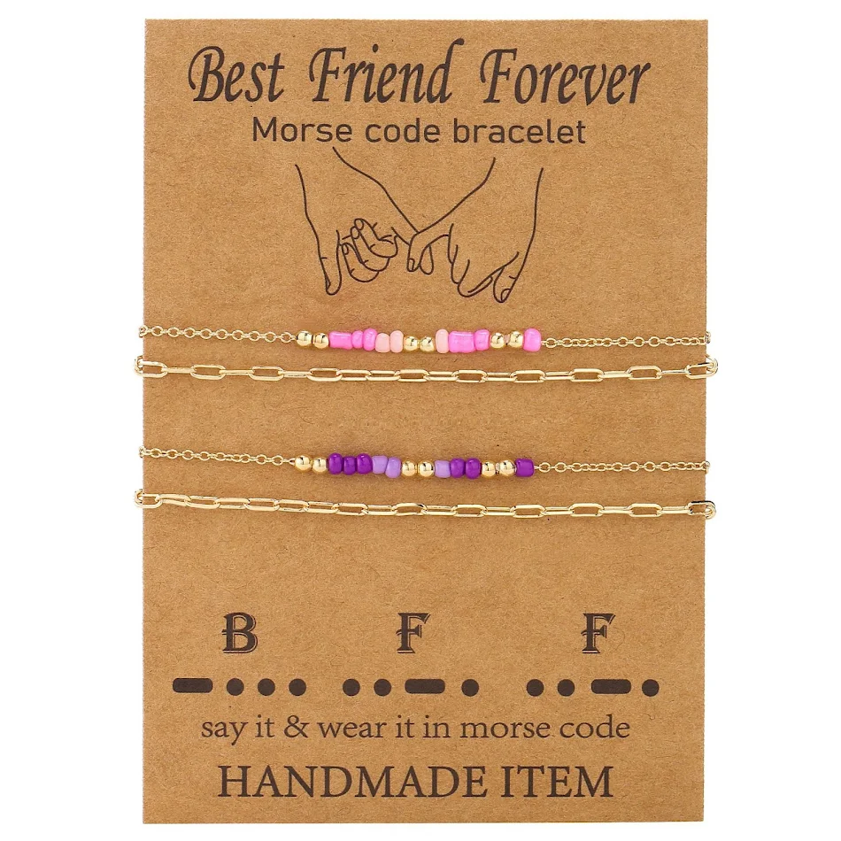 Alphanumerisches Freundschafts-Morsecode-Armband Geflochten Verborgene Botschaften Senden & Empfangen Personalisiertes Armband für Freundschaft & Stilvolles Geschenk.