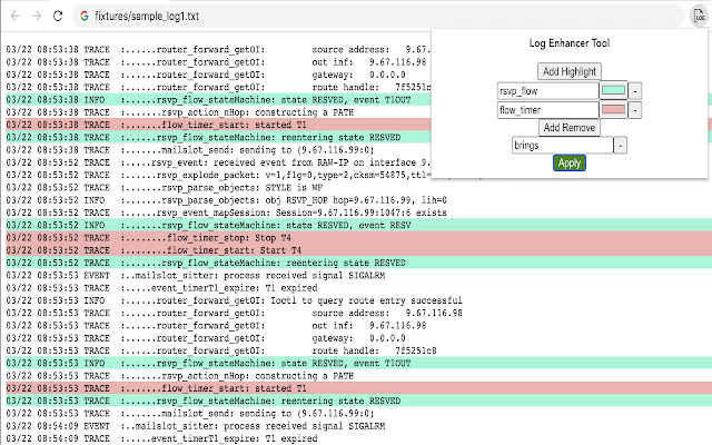 Log Enhancer chrome extension