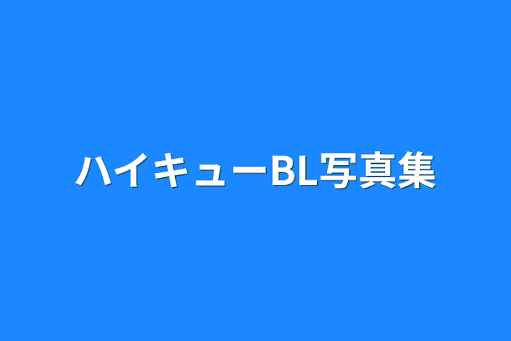 「ハイキューBL写真集」のメインビジュアル