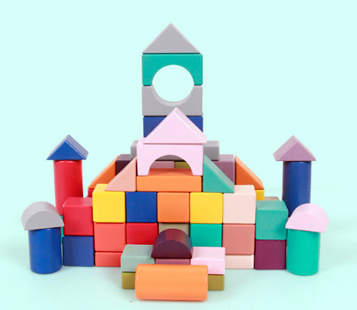 Title 5, Wooden Beech Building Blocks Wood Assembling Ed...
