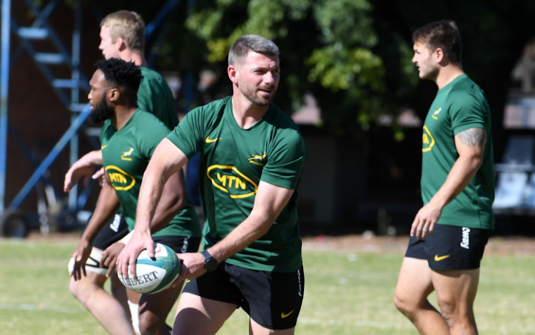 Willie le Roux trains for the Springboks at Loftus Versfeld outer fields on July 3 2023.