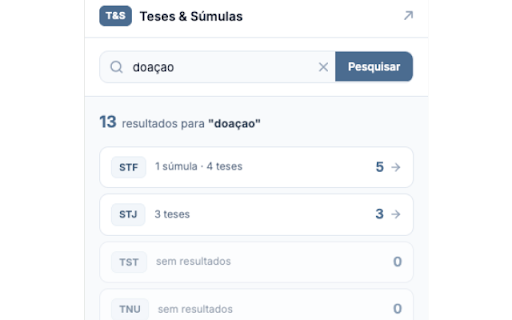Teses e Súmulas screenshot 2