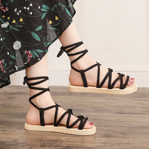 Title 2, Womens Casual Flannel Flat Sandals Comfortable...