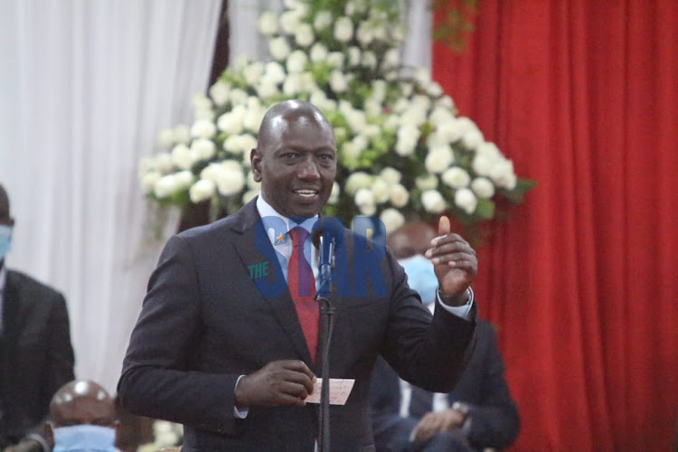 DP William Ruto speaks during the launch of BBI Report at Bomas of Kenya on October 26, 2020.