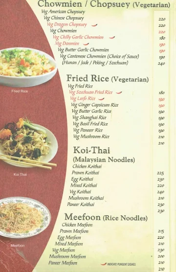 Chung's Chinese Corner menu 